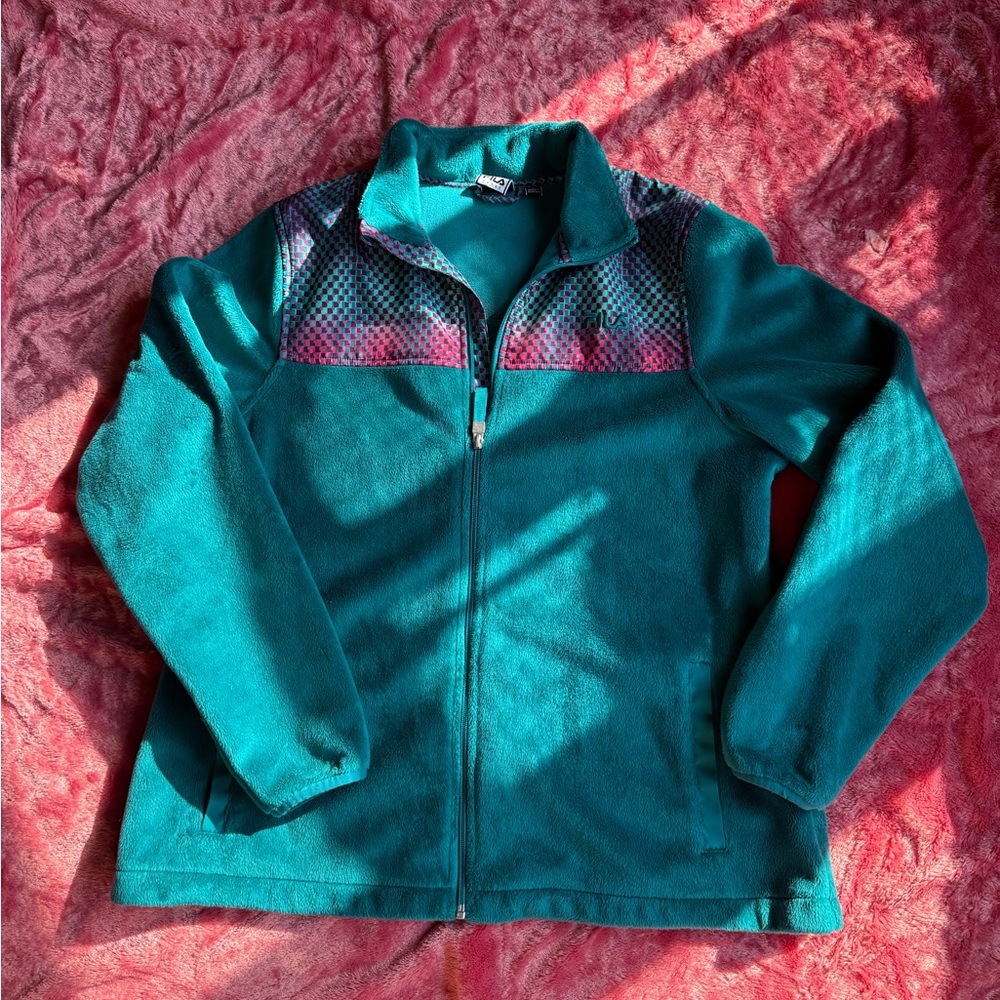 Fila Turquoise and Magenta Checkered Jacket